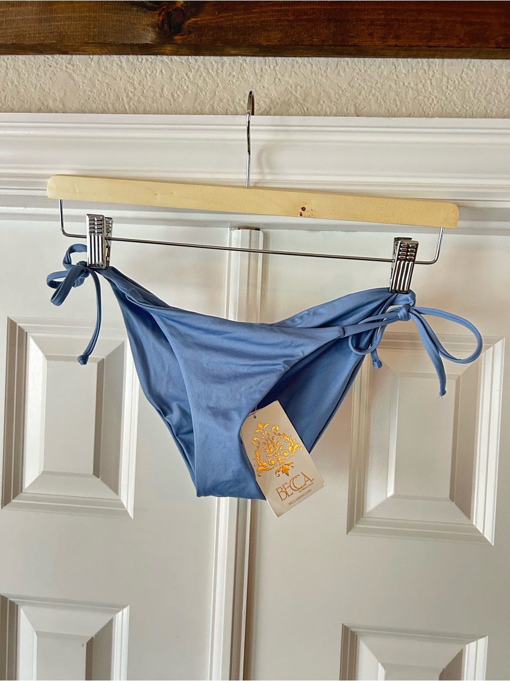 BECCA Blue Tie-Side Bikini Bottoms